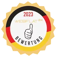 Das neue Websiegel. Holen Sie sich eine positive Webflat24 Bewertung.