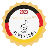 Das neue Websiegel. Holen Sie sich eine positive Webflat24 Bewertung.